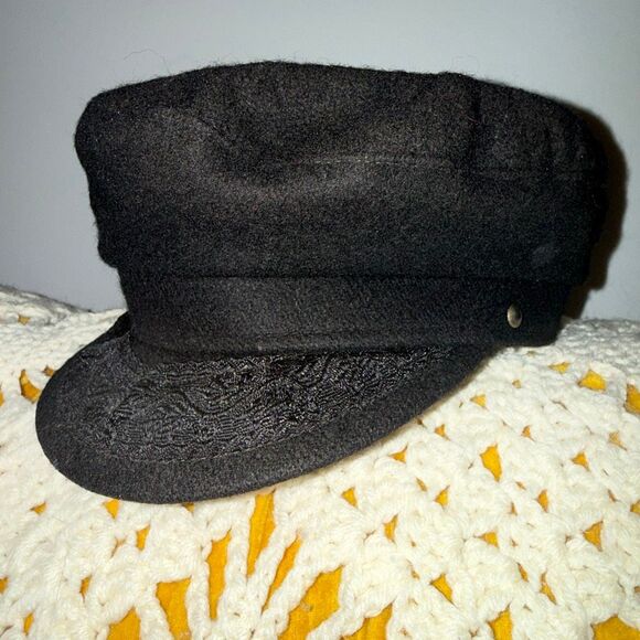 Authentic Greek Fisherman’s Cap Men’s Black Wool Sailor Hat Made in Greece 22”